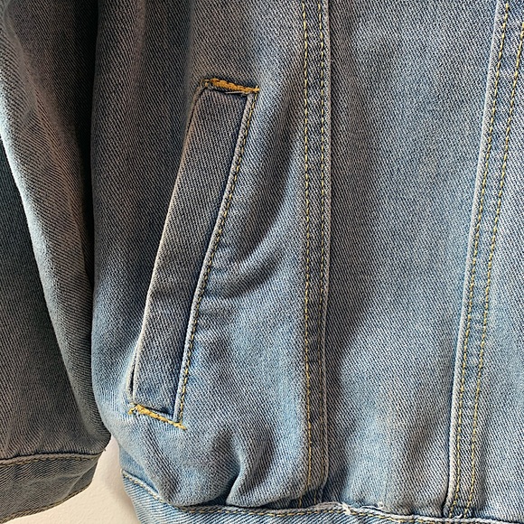 Womens Light Blue Ripped Denim Jacket - Picture 6 of 9